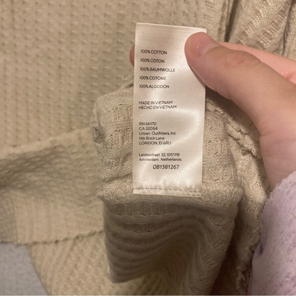 Free People Size Small Juicy Long Sleeve Cowl Neck Split Back Thermal Stone Cold - Picture 4 of 6